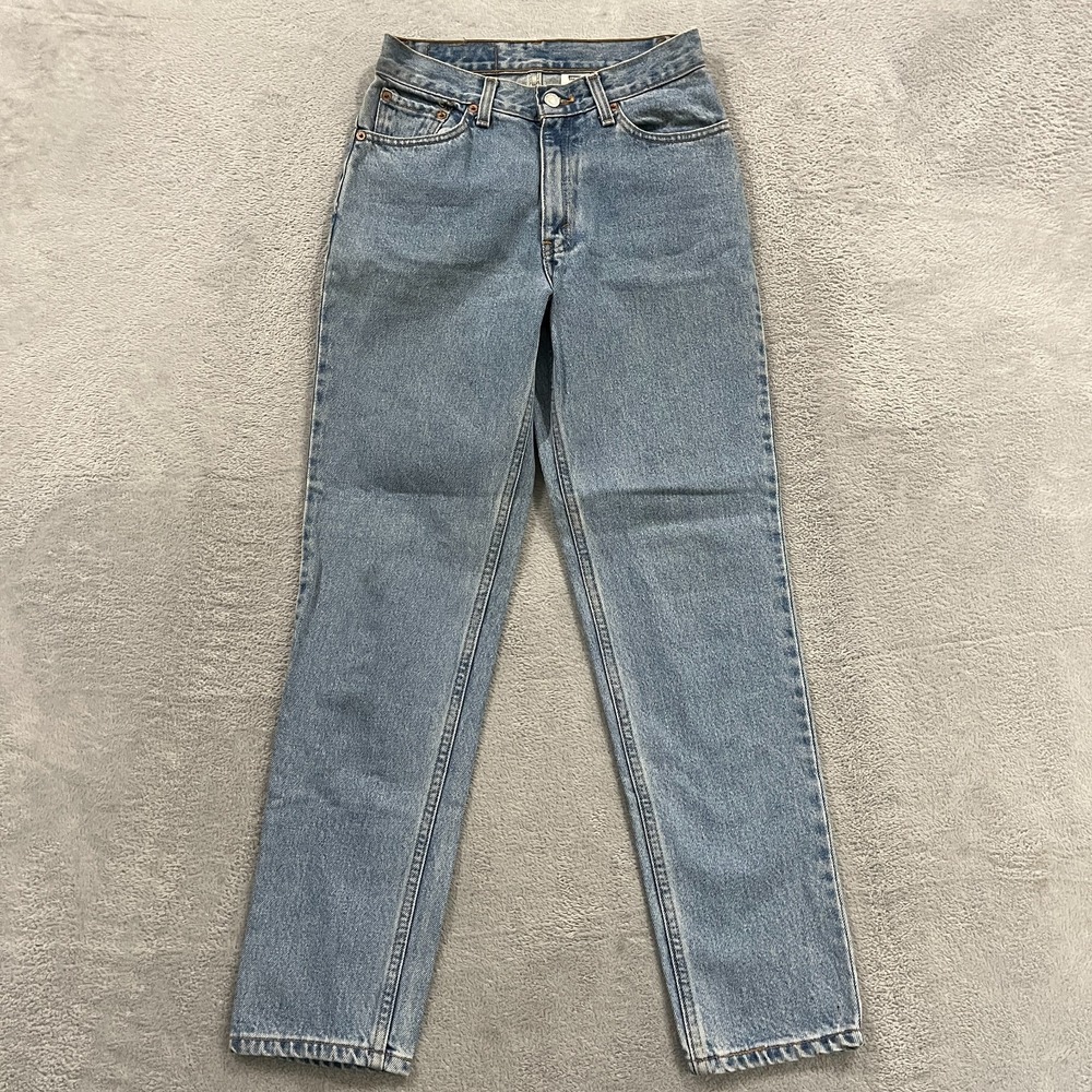 Vintage Levis 512 Jeans 5 JR Slim Fit Straight Leg Light Wash Faded Western 90s